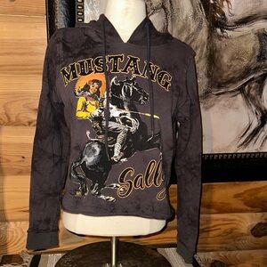 Mustang Sally  acid wash Graphic Hoodie - Black